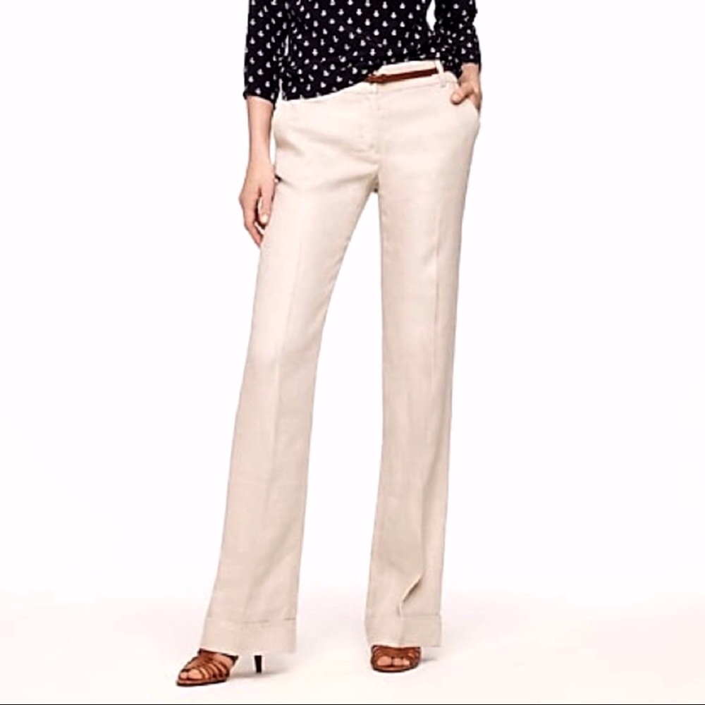 NWOT J. Crew 100% linen Cafe Trouser fully lined 4